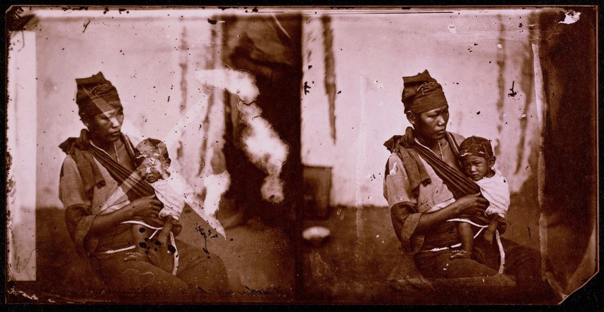 A mother and child in morning dress, Baksa, Formosa