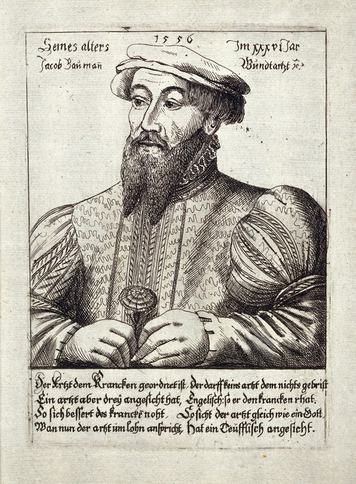 Jacob Baumann. Etching attributed to a follower of Hans Lautensack, 1556.