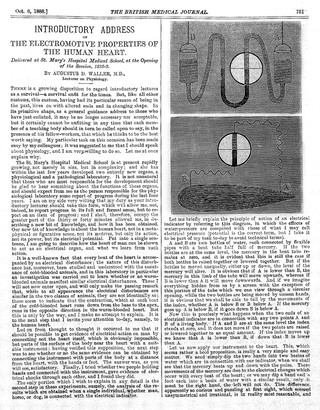 A. Waller, Introductory address on the elect