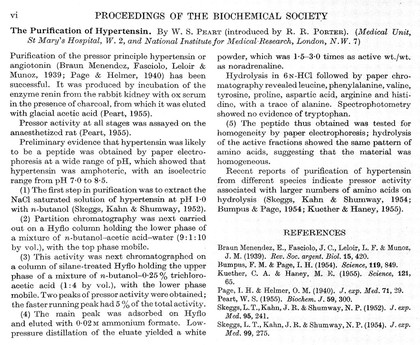 W.S. Peart, The Purification of Hypertensin in