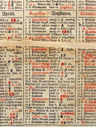 Allmanach auff das 1581 jar ... / Durch Petrum Slovacium gestellet auff den Meridian der kayserlichen Stadt Breslaw.
