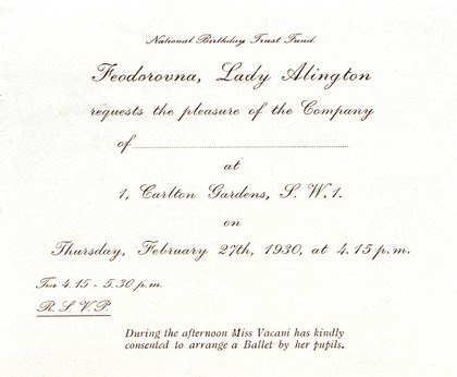 National Birthday Trust Fund, invitations