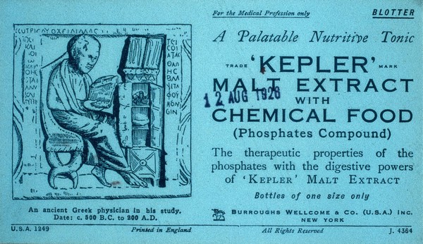 Kepler malt extract, 1925-1928