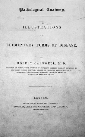 R. Carswell, Pathological anatomy