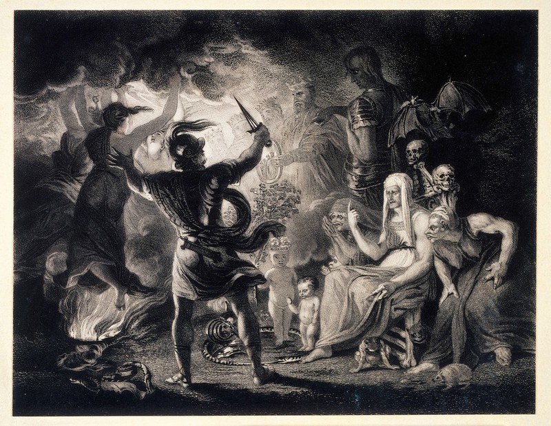 Witchcraft: Macbeth seeing the three witches, with other