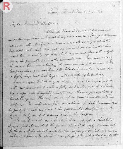 HODGKIN: Letter from Thomas Hodgkin to Ernst