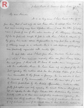 HODGKIN: Letter from Thomas Hodgkin to Ernst