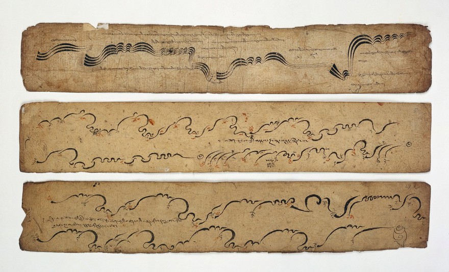 Tibetan MS 42, leaves from a musical score