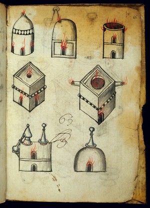 view Various types of furnaces, 15th century