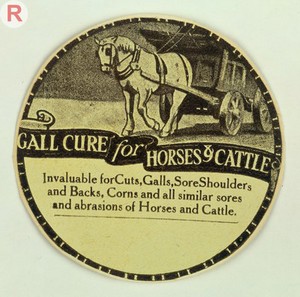 view Label: Gall cure for horses and cattle