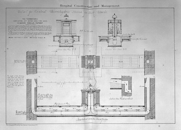 Layout for Central Thermhydric Stoves for Sick Wards