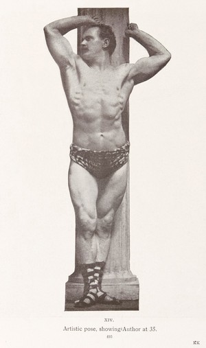 view Eugen Sandow: Life of the Author as told in Photographs. Artistic pose, showing author at 35.