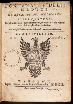 view Title Page of De relationibus medicorum libri quatuor.