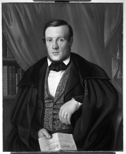 Louis (Ludwig) de Wette, physician of Basel. Oil painting by Amalia de Wette-Jersing, 1843.