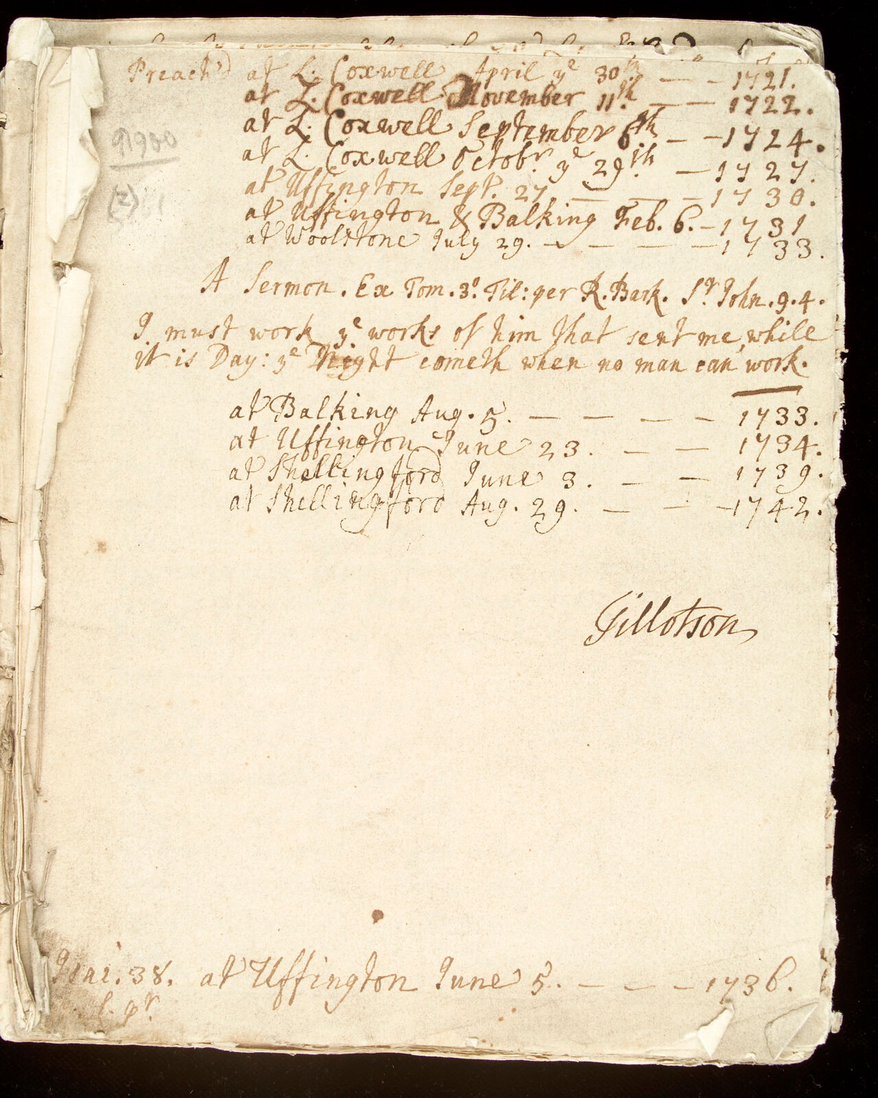 First folio of a sermon by a member of the Jenner Family, by Thomas Jenner