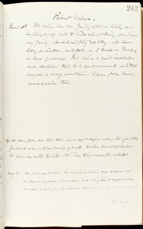 Medical case history of Robert Wilson, patient at the Manor House Asylum, Chiswick. 1892 - 1907