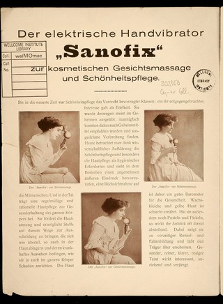 Advertisment for "Sanofix" electric hand vibrator.