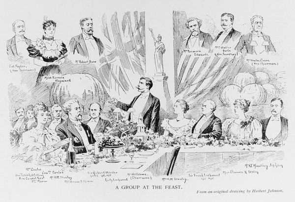 A Group at the Feast of the Thanksgiving Day Banquet of the American Society of London