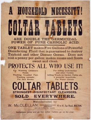Coltar tablets: advertisement. Lithograph.
