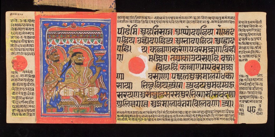 The Kalpasutra (the heroic deeds of the conquerors) a Prakrit Manuscript dated 1503. Minature