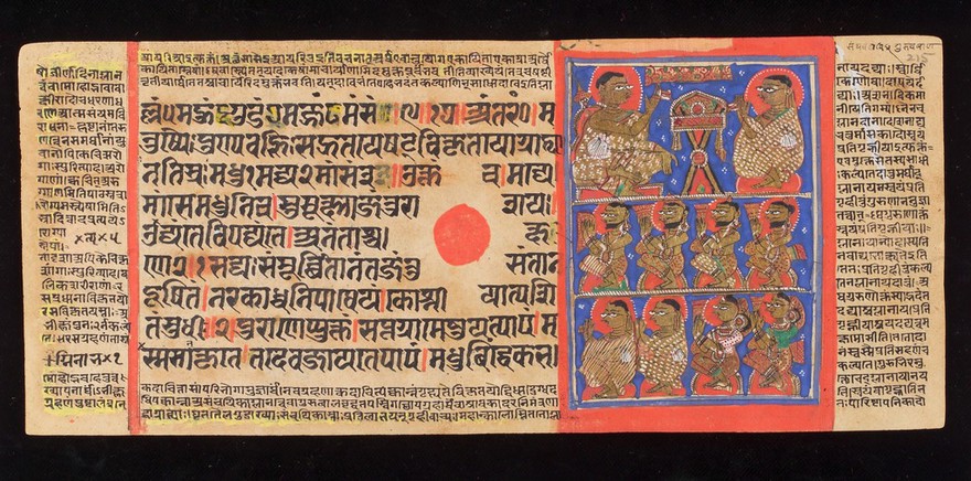 The Kalpasutra (the heroic deeds of the conquerors) a Prakrit Manuscript dated 1503. Minature