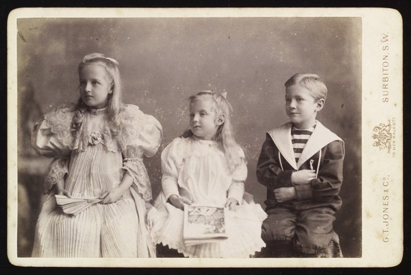 Ann, Francis and Stanley Burroughs, the three children of Olive and Silas Mainville Burroughs