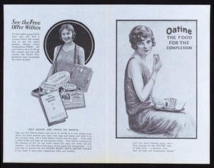 view Leaflet and coupon for Oatine Cream and Oatain Snow 'The Forrd for The Complextion'. Facial cream for night and day use.