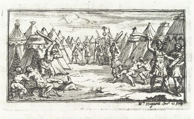 Roman military punishment showing the breaking of the legs of slaves or persons of an inferiour level.