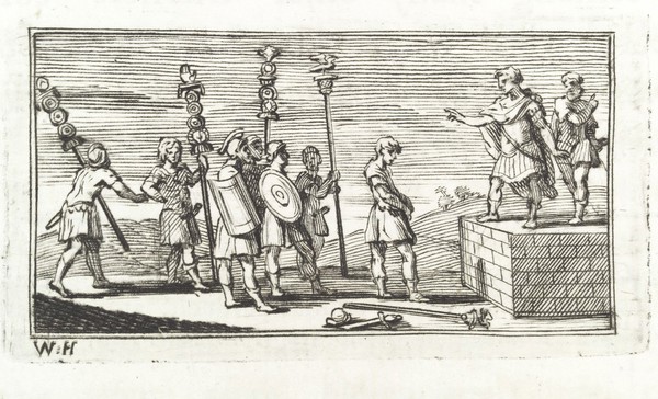 A Roman soldier being dismissed or discharged from the Roman Military