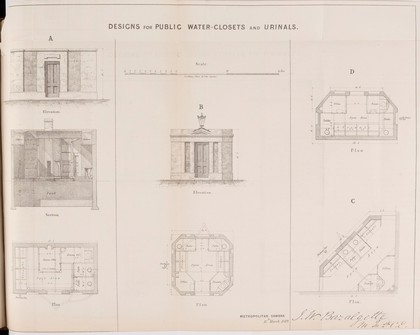 Designs for Public Water-Closets and Urinals. Metroploitan Sewers 15th March 1849