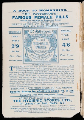 Page of advertisments from 'The Popular Herbal..'