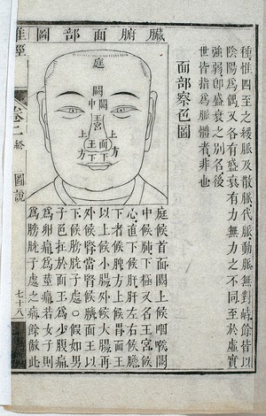 view Physiognomy diagnosis chart, Chinese woodcut, 1817