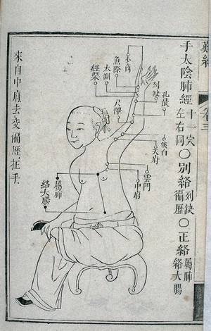 view Lung channel of hand taiyin, Chinese woodcut, 1817