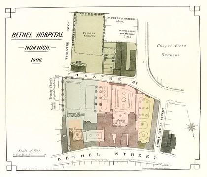 The history of the Bethel Hospital at Norwich : built by Mrs. Mary Chapman in the year 1713 / commenced by the late Sir Frederic Bateman and completed by Walter Rye.