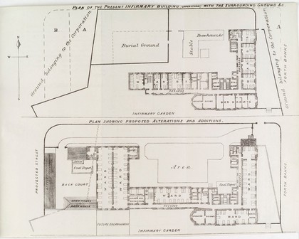 Plan of Newcastle Infirmary with proposed alterations