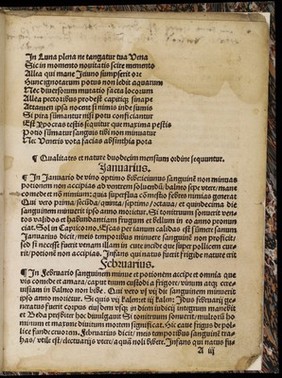 Opusculum mire egregium de naturis et qualitatibus quatuor temporum anni duodecimque mensium. Deque decursu solis per duodena signa zodiaci. Et quo tempore quid agendum fugiendumve sit. Praeterea et tabella de incisione venarum et fleubotomia propriis lineolis adamussim signata unicuique scitu nedum medicis utilissima.