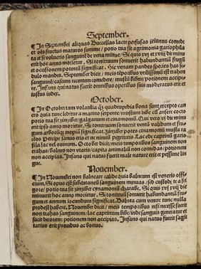 Opusculum mire egregium de naturis et qualitatibus quatuor temporum anni duodecimque mensium. Deque decursu solis per duodena signa zodiaci. Et quo tempore quid agendum fugiendumve sit. Praeterea et tabella de incisione venarum et fleubotomia propriis lineolis adamussim signata unicuique scitu nedum medicis utilissima.