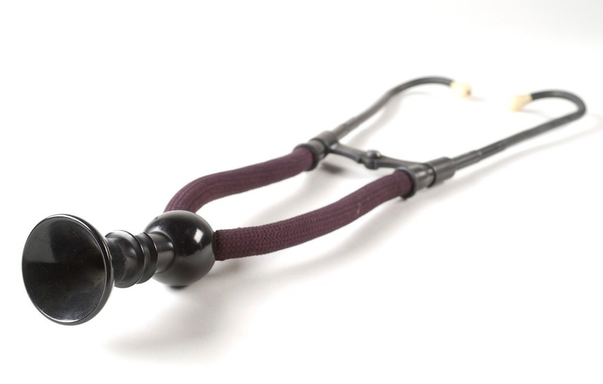A 19th century stethoscope witha bell-shaped end