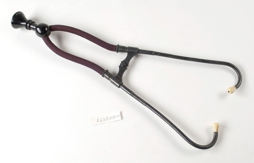A 19th century stethoscope witha bell-shaped end
