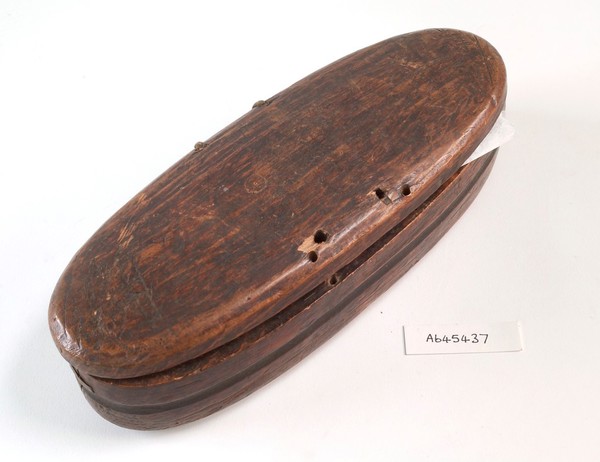 Inuit snow goggles and wooden case