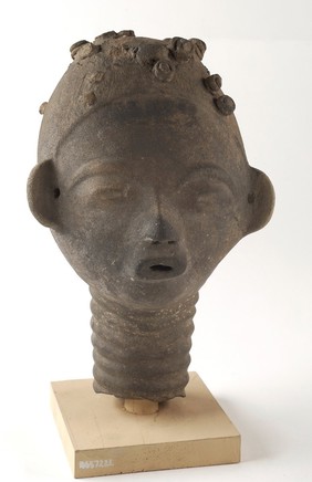 Baked clay memorial head