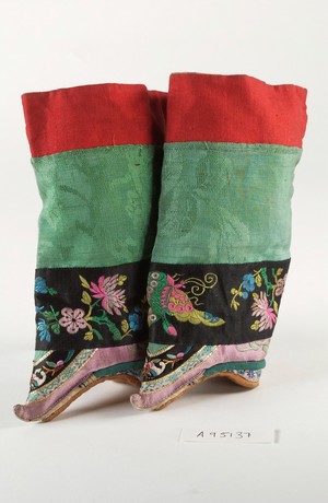 view A pair of Chinese shoes for bound 'lily' feet