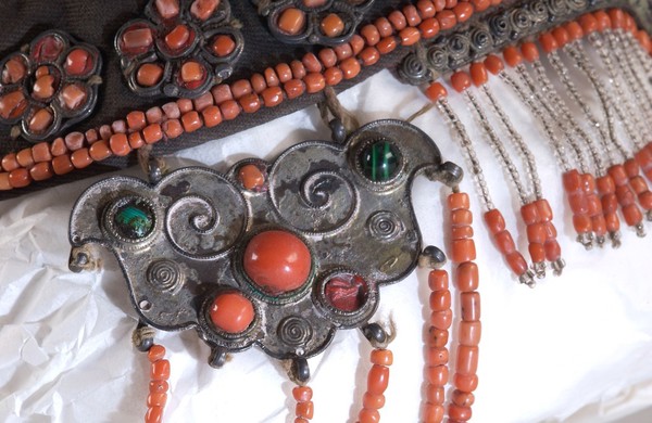 Secular ceremonial headdress, incorporating human skull, Nepalese/Tibetan