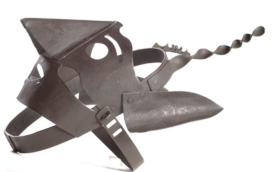 An Iron 'scolds bridle' mask used to publicaly humiliate