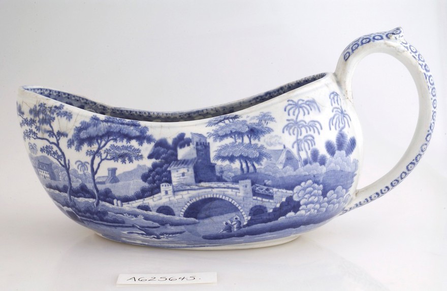 Tin glazed earthenware female urinal