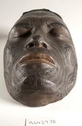 view Plaster cast, man of the Arawa tribe showing Maori tattooing