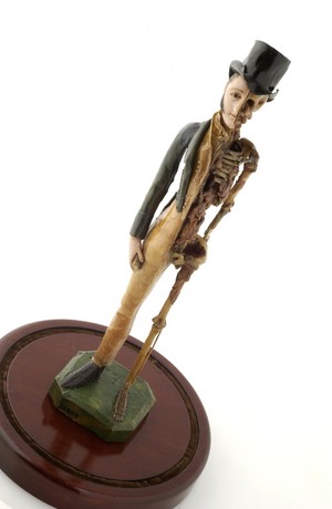 view A male memento mori figure used for spiritual contemplation