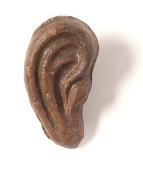 A clay-baked ear. Roman votive offering