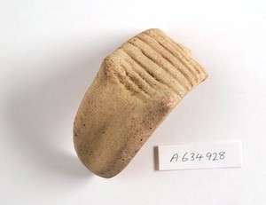 view A clay-baked tounge. Roman votive offering