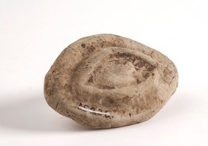 view A clay-baked eye. Roman votive offering